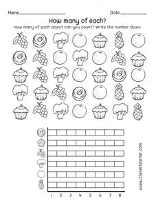 Preschool number graphing activity