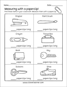 First grade worksheet on measurement with ruler