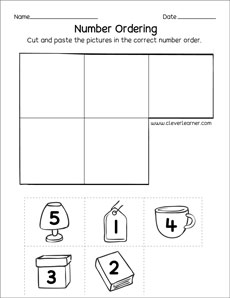 Preschool number ordering activity