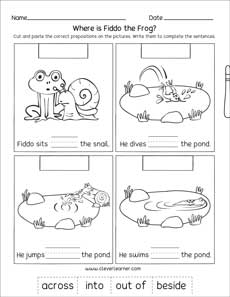 Prepositions worksheets for preschool