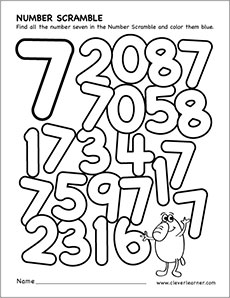 scrambled Numbers coloring worksheet