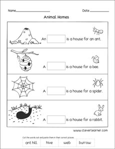 Preschool printables on anmal homes