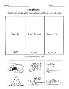 Landforms for preschool and homeschools