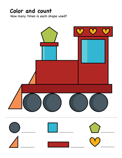 circle shape coloring and counting worksheet