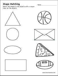 Free triangle match the shape worksheet for children