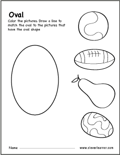 oval shape matching pairs worksheet