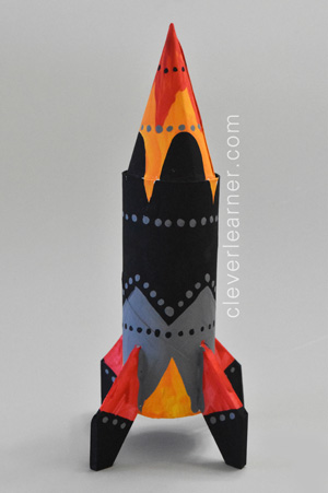 how to paint a space rocket with kids