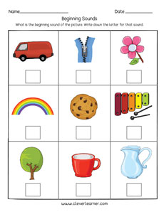 Beginning sounds activity for kids