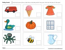 Ending sounds activity for preschool teachers