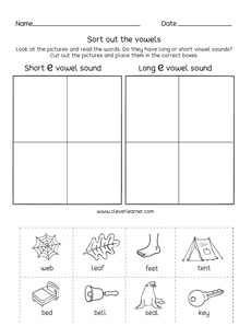 vowel sounds activity worksheets for homeschool