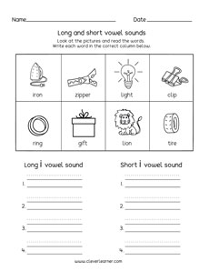 long vowel i sounds worksheet