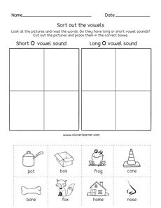 vowel sounds activity printables o