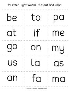 Two letter words preschool worksheet