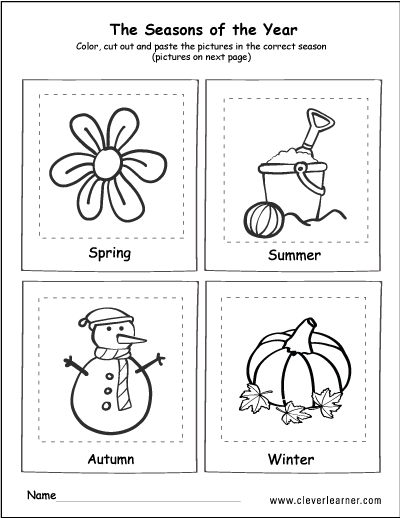 The 4 seasons coloring and activity for children The 4 seasons coloring and activity for children
